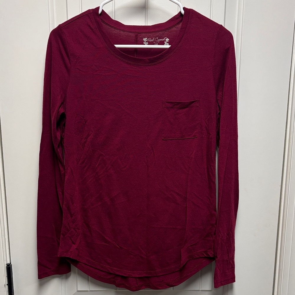 Red Camel Deep Red Long Sleeve Top